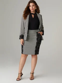 Fiorella Rubino Giacche E Blazer|Blazer Pied De Poule Con Pizzo