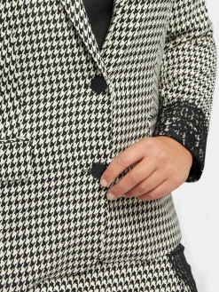 Fiorella Rubino Giacche E Blazer|Blazer Pied De Poule Con Pizzo
