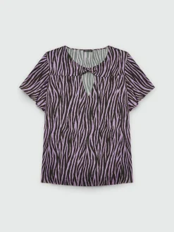 Fiorella Rubino Camicie E Bluse|Completi Colorati|Blusa Animalier Con Nodo