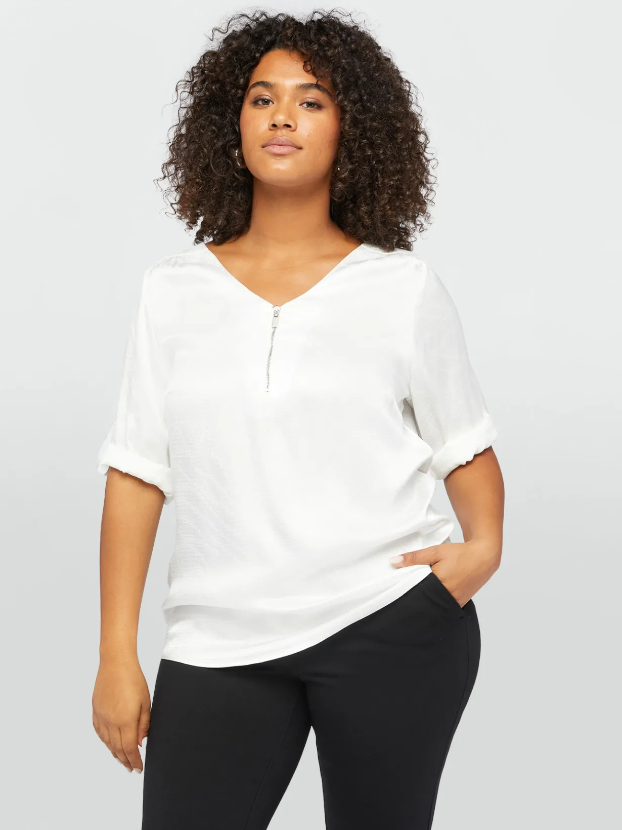 Fiorella Rubino Camicie E Bluse|Blusa Con Dettaglio Di Zip Davanti
