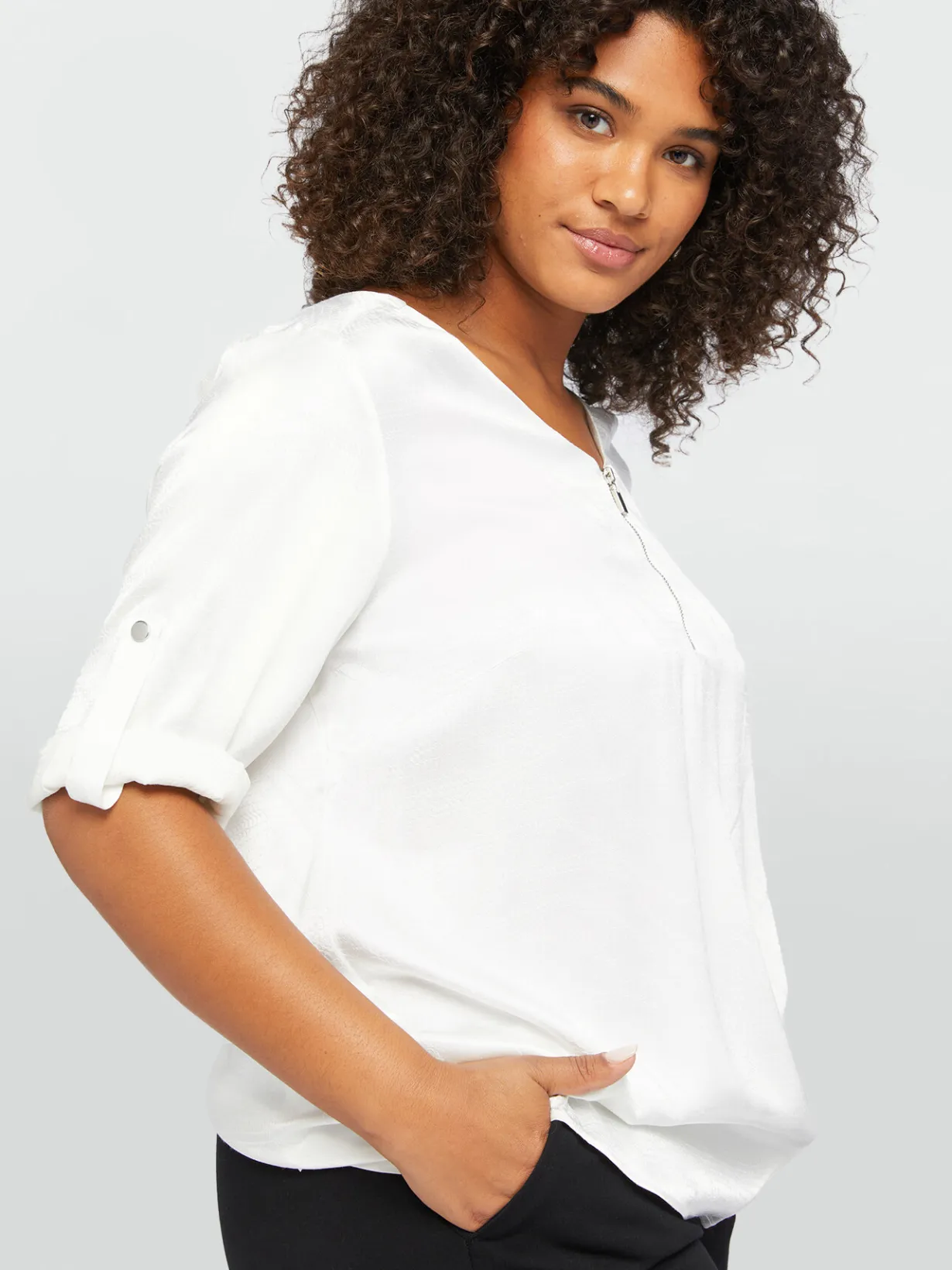 Fiorella Rubino Camicie E Bluse|Blusa Con Dettaglio Di Zip Davanti