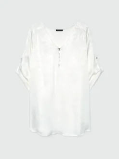 Fiorella Rubino Camicie E Bluse|Blusa Con Dettaglio Di Zip Davanti
