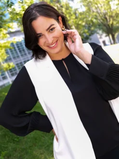 Fiorella Rubino Top E T-Shirt|Blusa Con Maniche Plissé