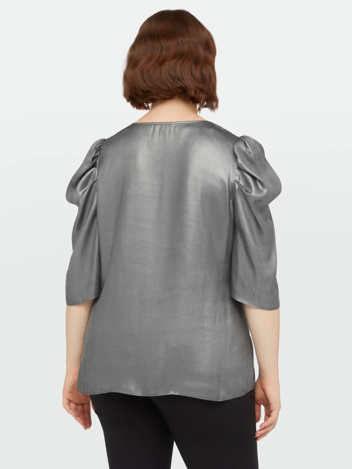 Fiorella Rubino Top E T-Shirt|Blusa In Tessuto Spalmato Con Scollo A V