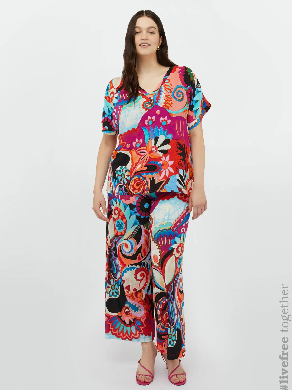 Fiorella Rubino Camicie E Bluse|Blusa Multicolor Con Viscosa LENZING™ ECOVERO™