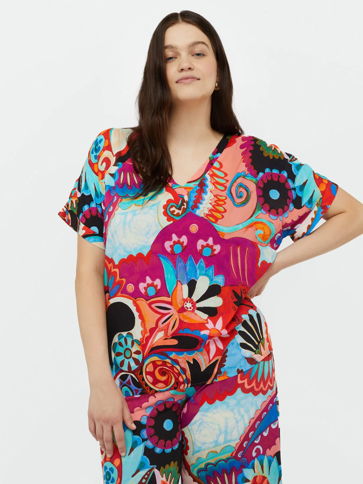 Fiorella Rubino Camicie E Bluse|Blusa Multicolor Con Viscosa LENZING™ ECOVERO™