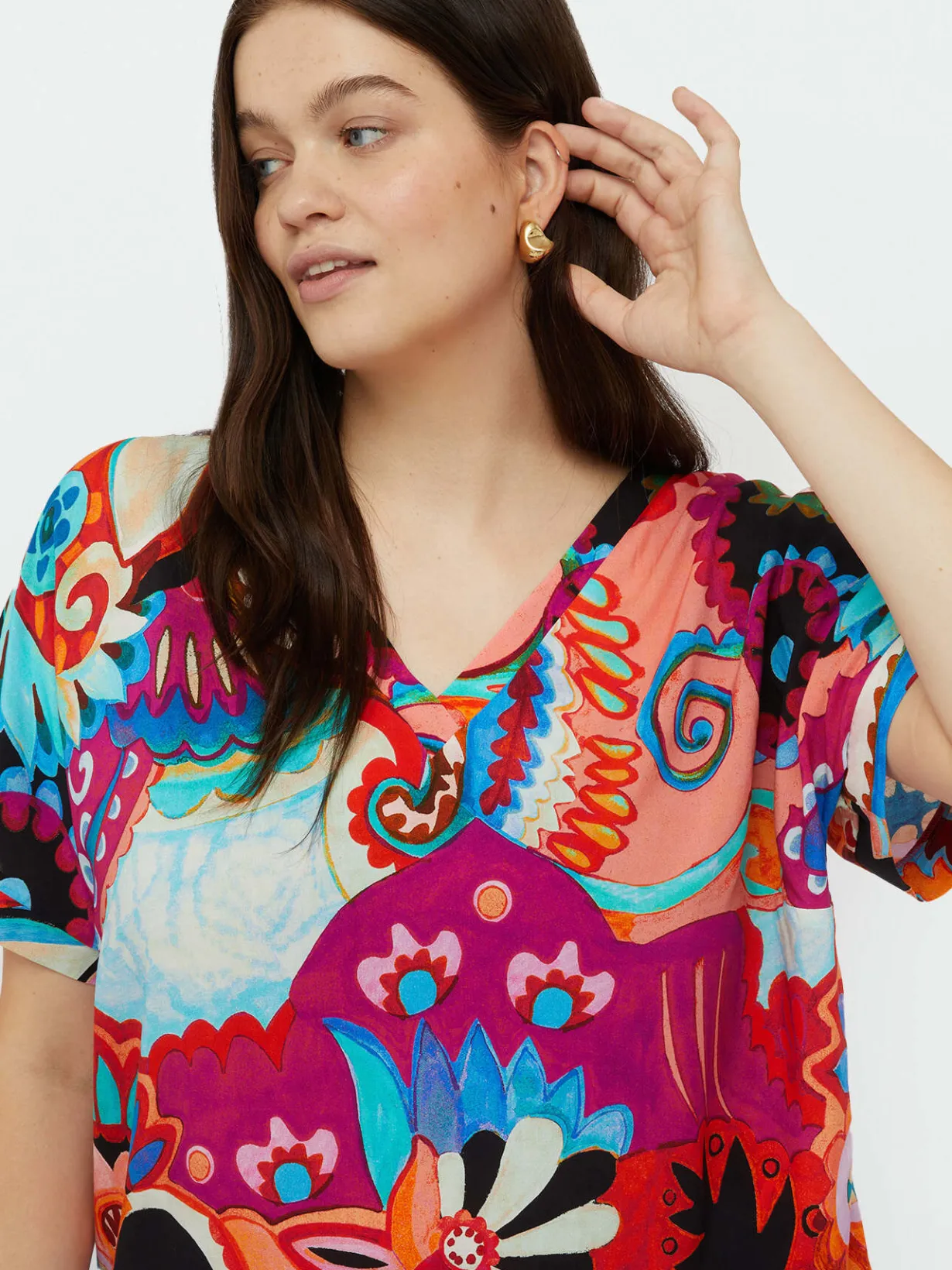 Fiorella Rubino Camicie E Bluse|Blusa Multicolor Con Viscosa LENZING™ ECOVERO™