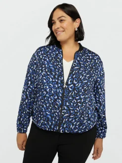 Fiorella Rubino Cappotti E Giubbotti|Giacche E Blazer|Bomber In Raso Dalla Stampa Animalier