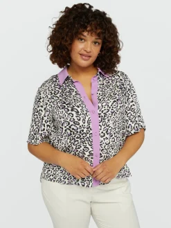 Fiorella Rubino Camicie E Bluse|Completi Colorati|Camicia Boxy Con Stampa Animalier