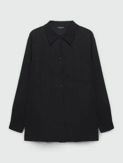 Fiorella Rubino Camicie E Bluse|Camicia Con Cristalli Tono Su Tono