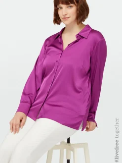 Fiorella Rubino Camicie E Bluse|Camicia In Raso Di Viscosa LENZING™ ECOVERO™