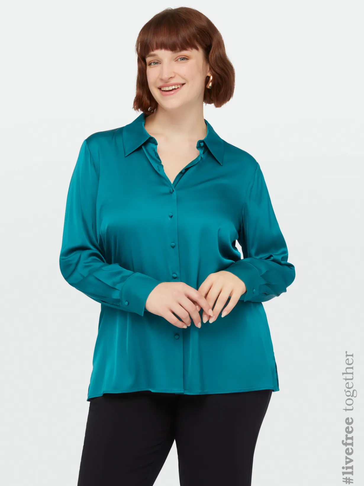 Fiorella Rubino Camicie E Bluse|Camicia In Raso Di Viscosa LENZING™ ECOVERO™