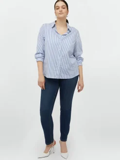 Fiorella Rubino Camicie E Bluse|Camicia Rigata Con Dietro A Fiori