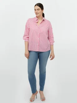 Fiorella Rubino Camicie E Bluse|Camicia Rigata Con Dietro A Fiori