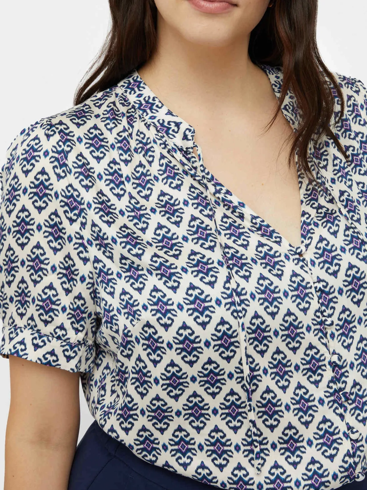 Fiorella Rubino Camicie E Bluse|Camicia Stampata Con Lacci