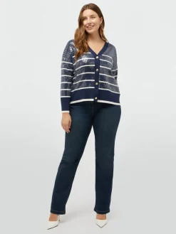 Fiorella Rubino Maglie E Felpe|Cardigan A Righe Full Paillettes