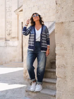 Fiorella Rubino Maglie E Felpe|Cardigan A Righe Full Paillettes