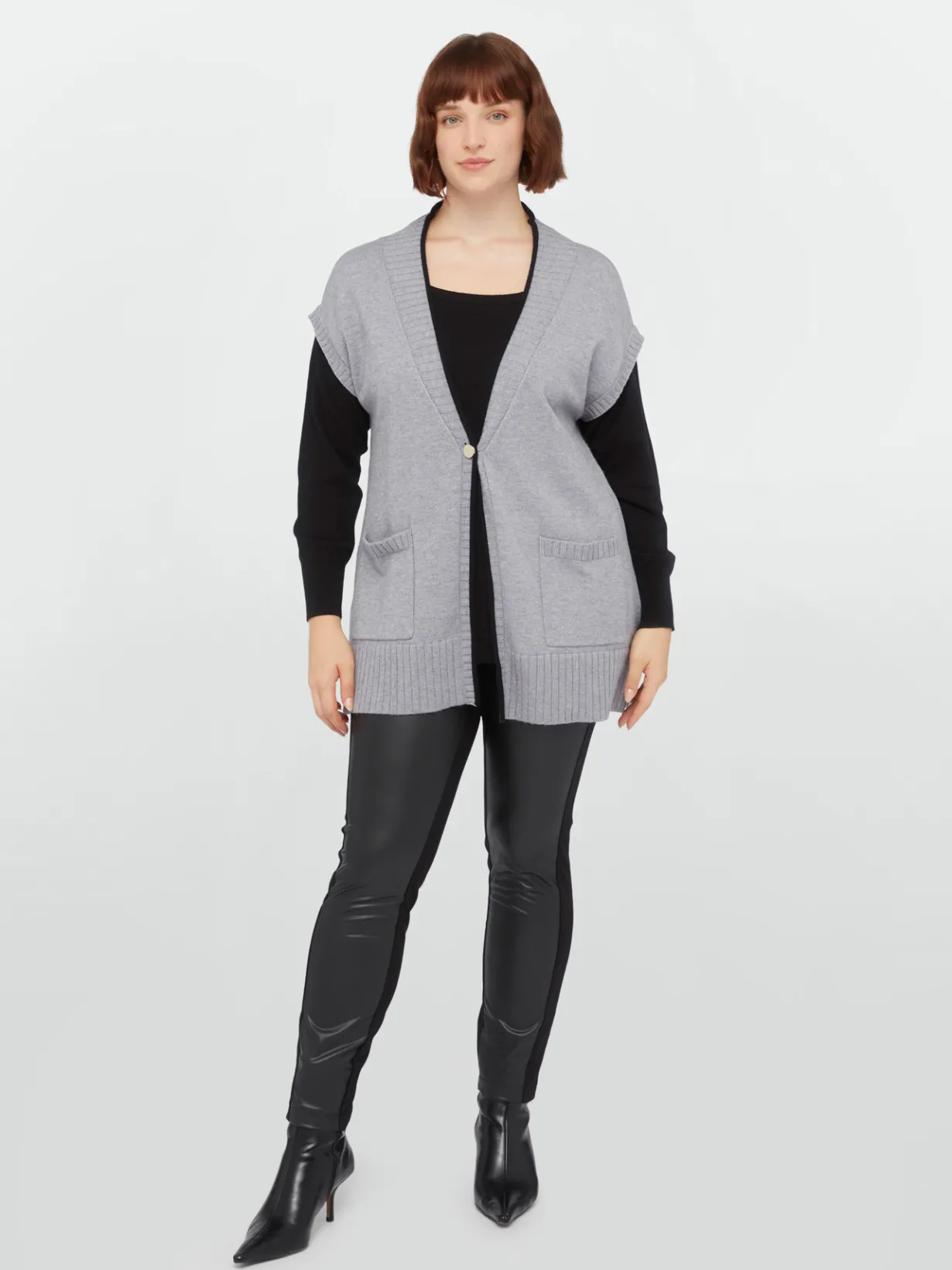 Fiorella Rubino Maglie E Felpe|Cardigan Bicolor In Viscosa LENZING™ ECOVERO™