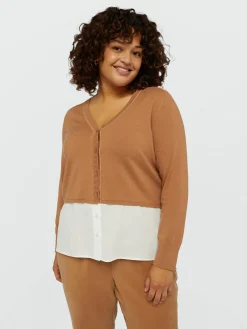 Fiorella Rubino Maglie E Felpe|Cardigan Con Inserto Al Fondo