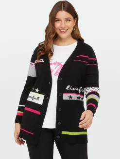 Fiorella Rubino Maglie E Felpe|Cardigan Jacquard In Stile Pop