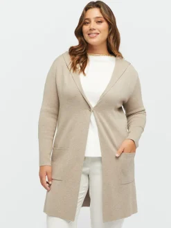 Fiorella Rubino Maglie E Felpe|Cardigan Lungo Con Cappuccio