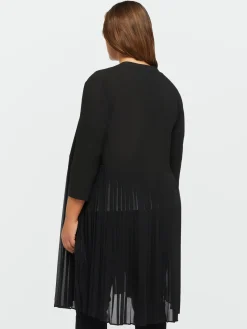Fiorella Rubino Maglie E Felpe|Cardigan Lungo Con Parte Inferiore Plissé
