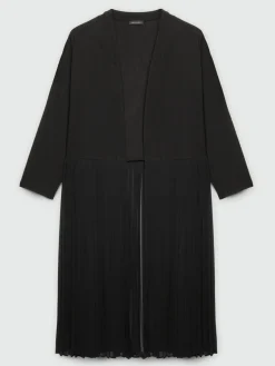 Fiorella Rubino Maglie E Felpe|Cardigan Lungo Con Parte Inferiore Plissé