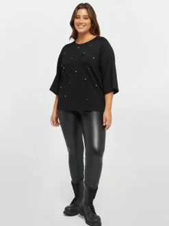 Fiorella Rubino Maglie E Felpe|Felpa Con Cristalli E Piume