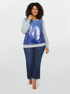 Fiorella Rubino Maglie E Felpe|Felpa Con Davanti In Paillettes