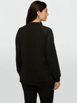 Fiorella Rubino Maglie E Felpe|Felpa Con Maniche In Tulle Animalier