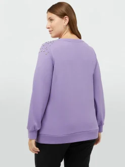 Fiorella Rubino Maglie E Felpe|Felpa Con Ricami Brillanti