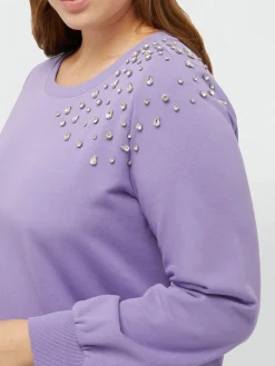 Fiorella Rubino Maglie E Felpe|Felpa Con Ricami Brillanti