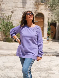 Fiorella Rubino Maglie E Felpe|Felpa Con Ricami Brillanti