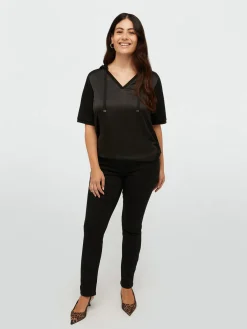 Fiorella Rubino Maglie E Felpe|Felpa In Due Tessuti Con Cappuccio