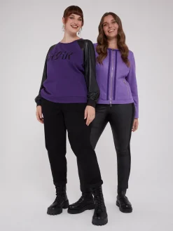 Fiorella Rubino Maglie E Felpe|Felpa Ricamata In Due Tessuti