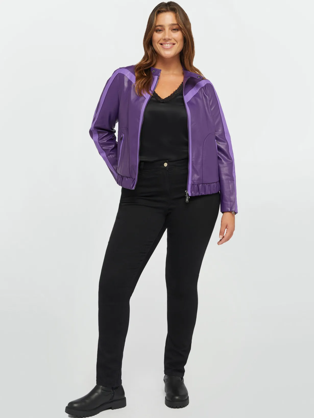 Fiorella Rubino Cappotti E Giubbotti|Giacche E Blazer|Giacca Biker Bicolore