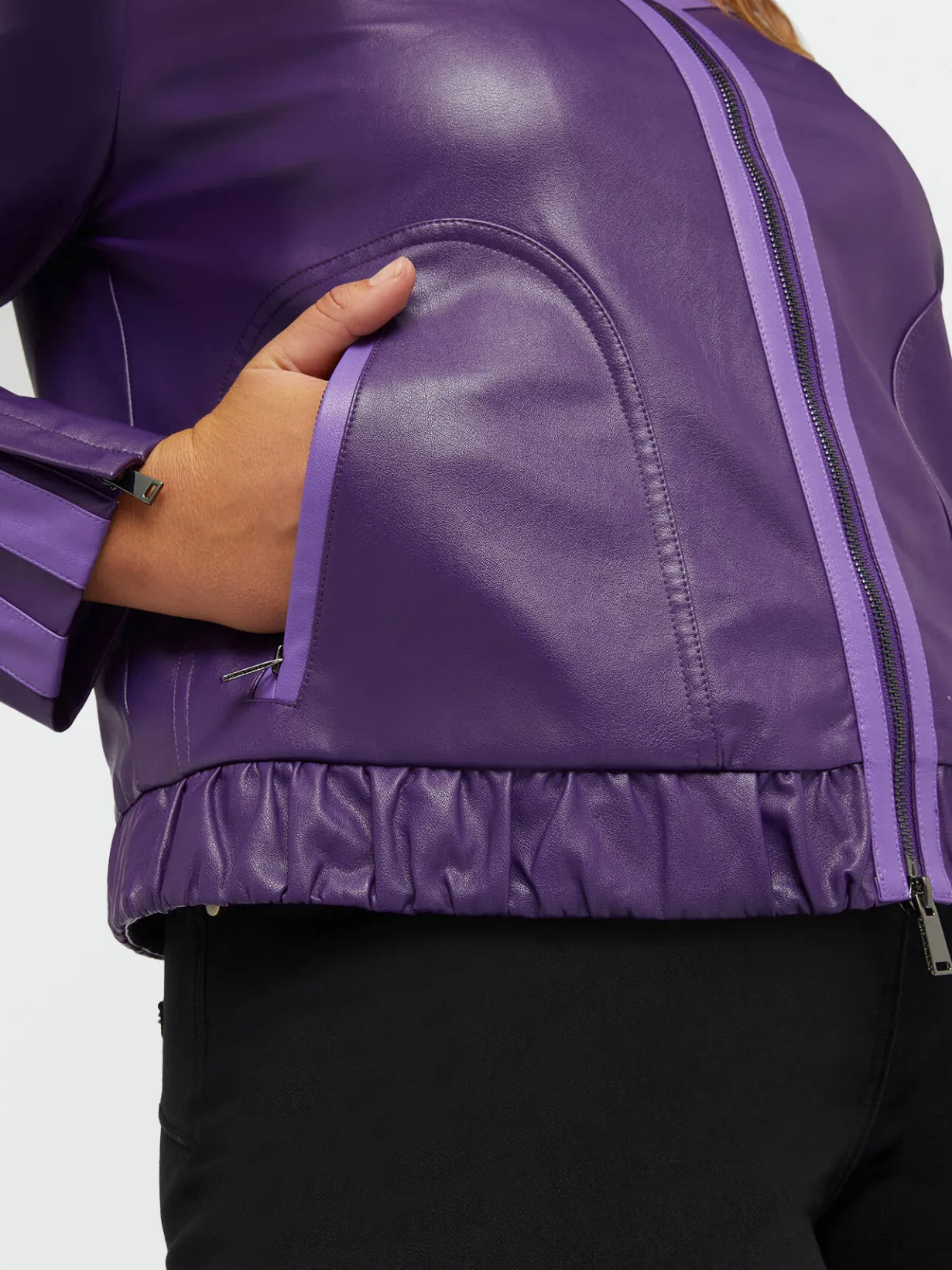 Fiorella Rubino Cappotti E Giubbotti|Giacche E Blazer|Giacca Biker Bicolore