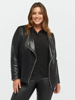 Fiorella Rubino Cappotti E Giubbotti|Giacche E Blazer|Giacca Biker Con Catena