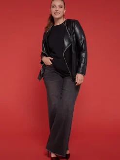 Fiorella Rubino Cappotti E Giubbotti|Giacche E Blazer|Giacca Biker Con Catena