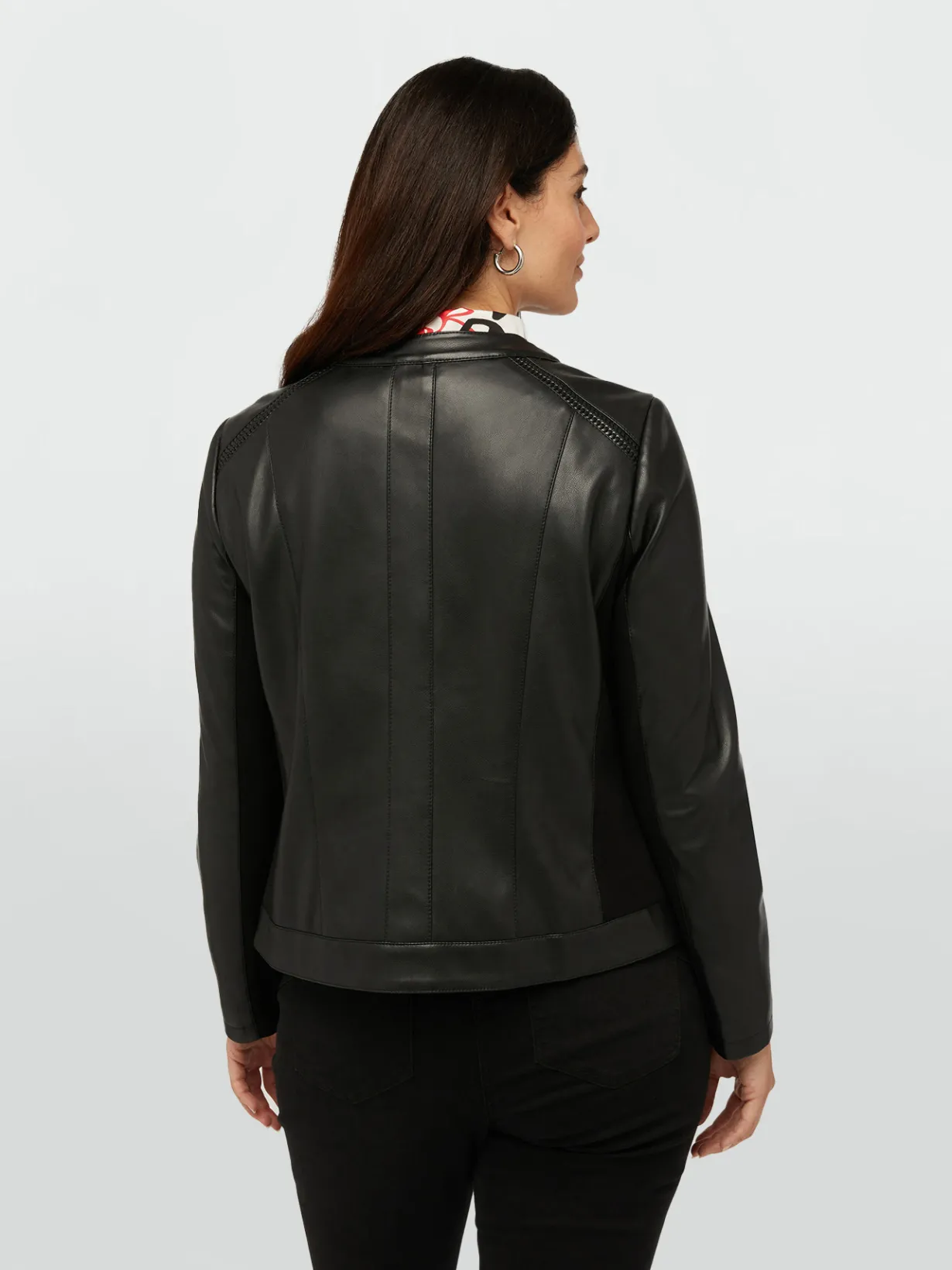 Fiorella Rubino Cappotti E Giubbotti|Giacche E Blazer|Giacca Biker Con Inserti Intrecciati