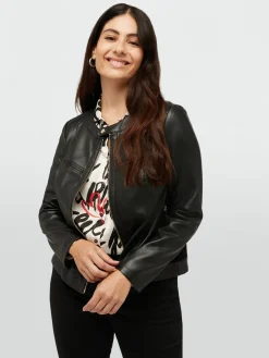 Fiorella Rubino Cappotti E Giubbotti|Giacche E Blazer|Giacca Biker Con Inserti Intrecciati