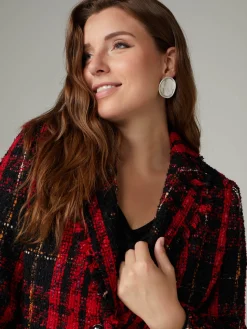 Fiorella Rubino Giacche E Blazer|Giacca Tartan Con Orli Sfrangiati