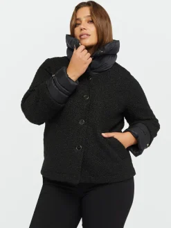 Fiorella Rubino Cappotti E Giubbotti|Giaccone In Nylon E Tessuto Bouclé