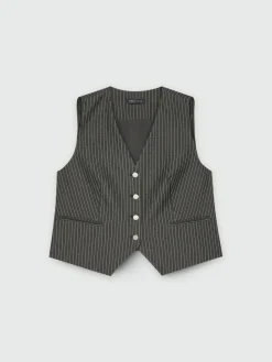Fiorella Rubino Giacche E Blazer|Completi Colorati|Gilet In Tessuto Gessato