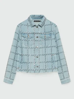 Fiorella Rubino Giacche E Blazer|Giubbotto In Denim Con Strass Disegno Galles
