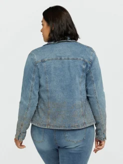 Fiorella Rubino Giacche E Blazer|Giubbotto In Denim Con Strass