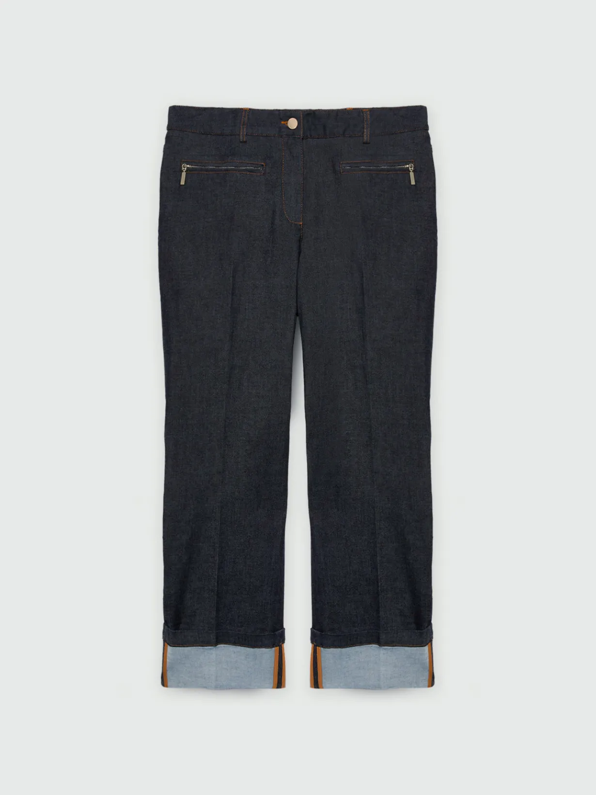 Fiorella Rubino Jeans|Completi Colorati|Jeans Con Maxi Risvolto