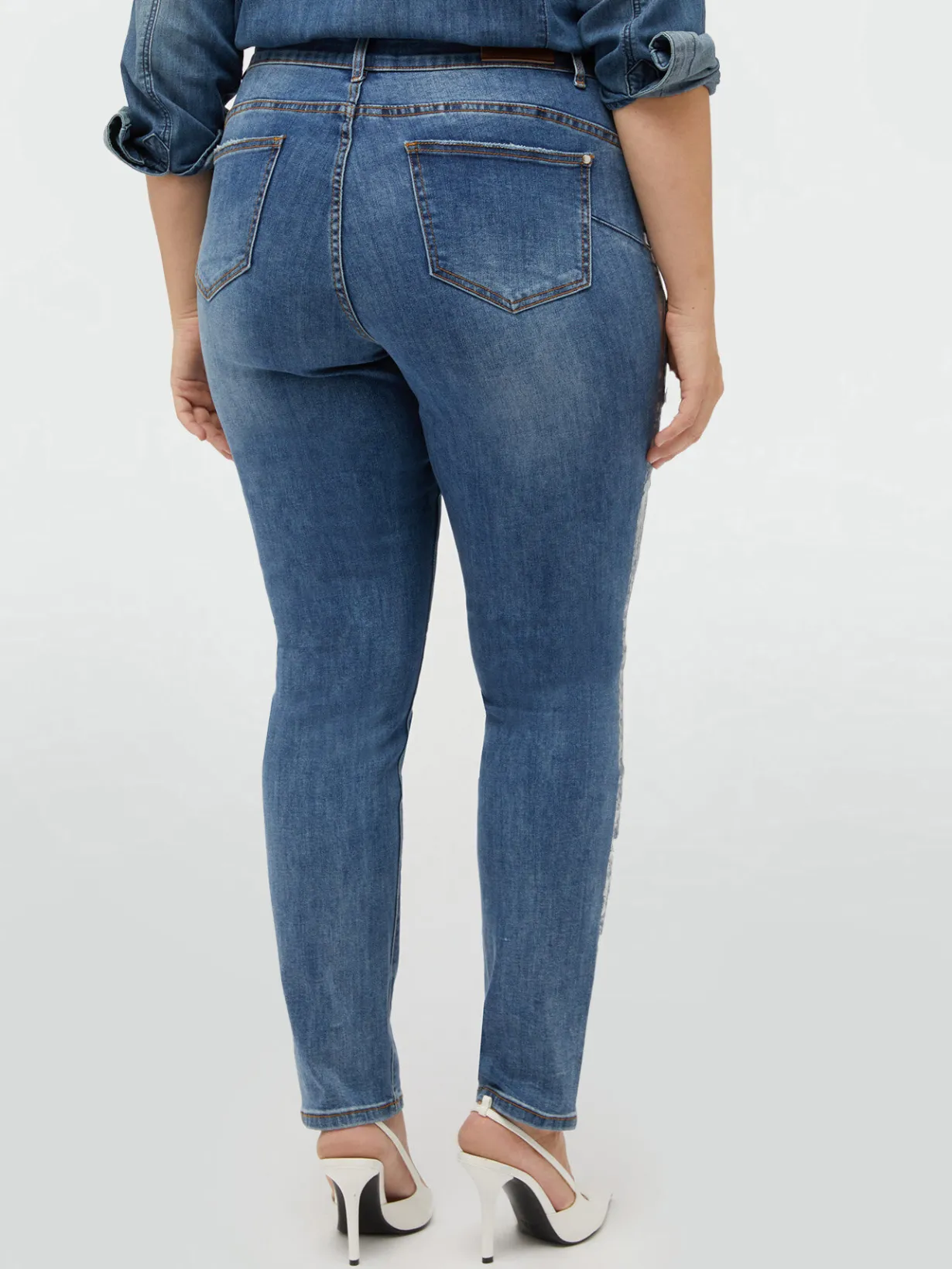 Fiorella Rubino Jeans|Jeans Skinny Con Bordi Silver