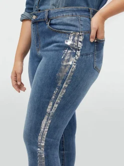 Fiorella Rubino Jeans|Jeans Skinny Con Bordi Silver
