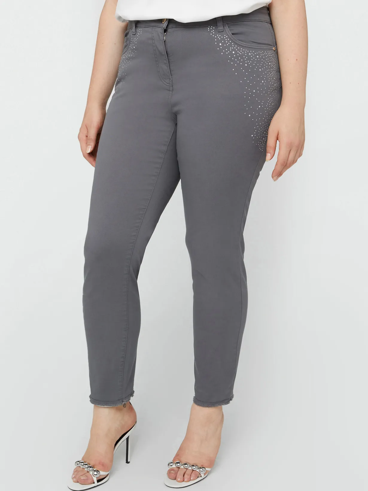 Fiorella Rubino Pantaloni|Jeans Skinny Con Piccoli Strass